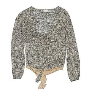 Abercrombie Cheetah Print Front Tie Bodysuit Size Medium